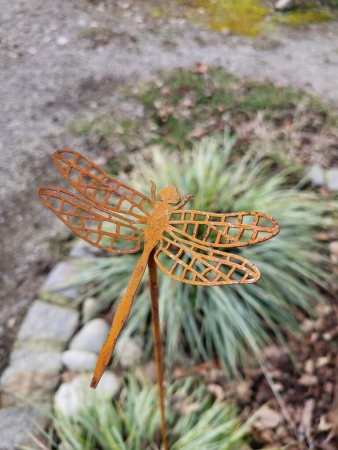 Preview: Edelrost Topfstecker Libelle, offen