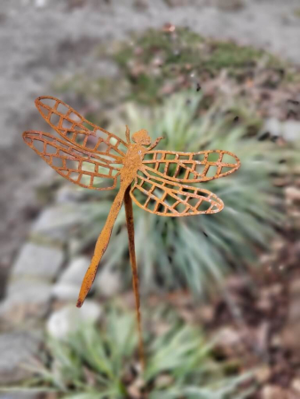 Edelrost Topfstecker Libelle, offen