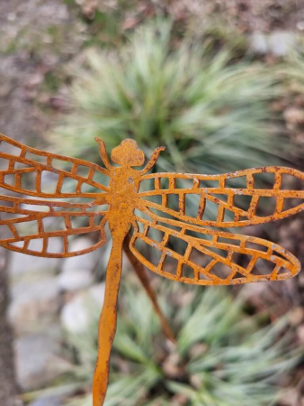 Preview: Edelrost Topfstecker Libelle, offen