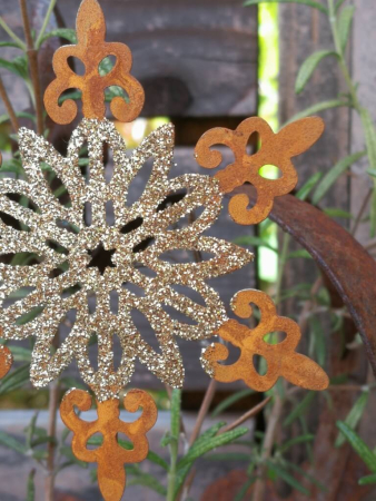 Topfstecker Schneeflocke Yukina, Goldglitzer