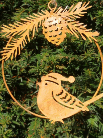 Preview: Dekohänger Vogel Matz im Ring, Kopf nach vorne