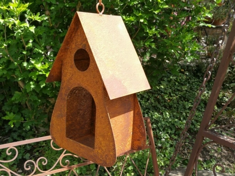 Edelrost Vogelhaus Malaga zum Hängen