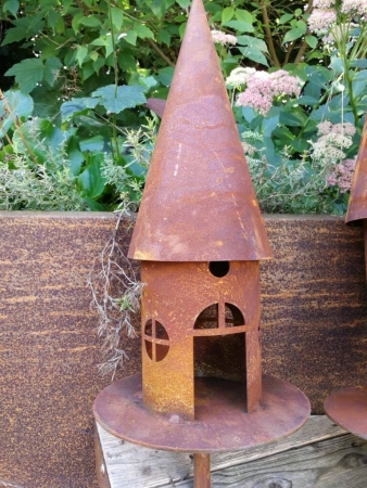 Edelrost Vogelhaus rund