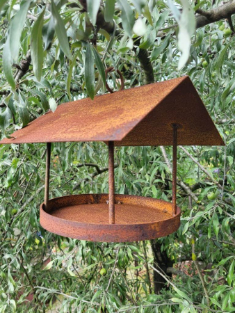 Edelrost Vogelhaus schlicht, zum Hängen