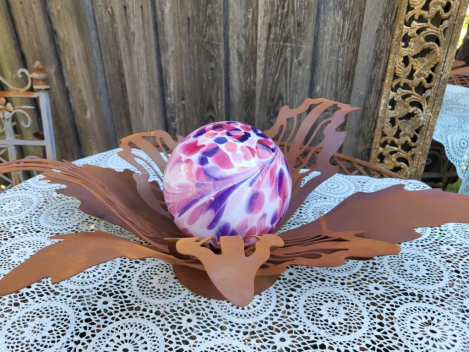 Edelrost Glasblume Waldblüte, rosa