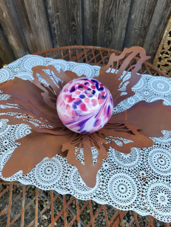 Edelrost Glasblume Waldblüte, rosa