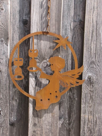 Edelrost Wandbild Engel