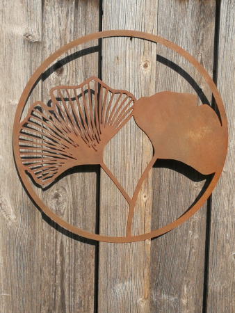 Edelrost Wandbild Ginkgo