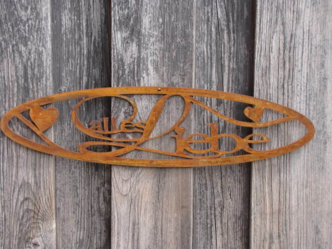 Preview: Edelrost Wandschild "Alles Liebe"