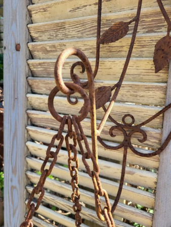 Preview: Edelrost Wandhalterung mit Hängekorb