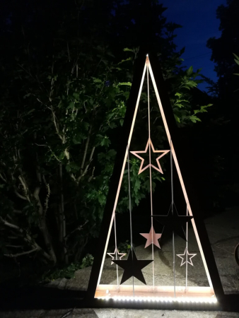 Edelrost Sternenbaum Ammersee mit LED Beleuchtung