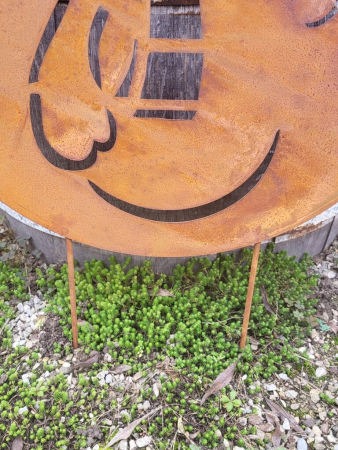 Preview: Edelrost Christbaumkugel Schneemann zum Stecken