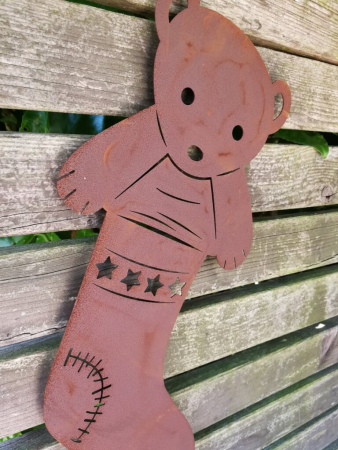 Edelrost Weihnachtssocke Bärchen