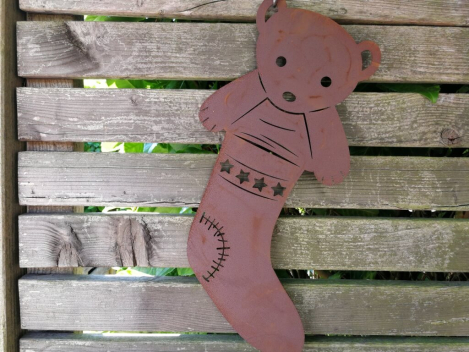 Edelrost Weihnachtssocke Bärchen