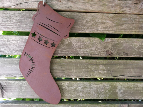 Edelrost Weihnachtssocke neutral
