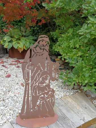 Preview: Edelrost Weihnachtsszene auf Platte