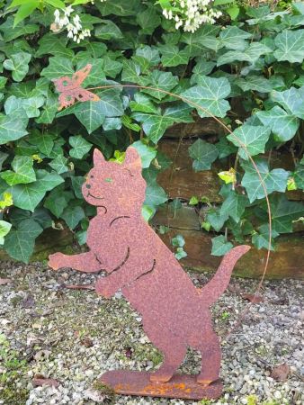 Preview: Edelrost stehender Hund mit Schmetterling