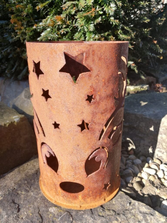Edelrost Windlicht Weihnachtselch