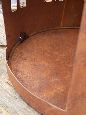 Preview: Edelrost Windlicht Haus Pierre, rund