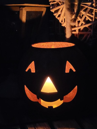 Preview: Edelrost Windlicht Kürbis