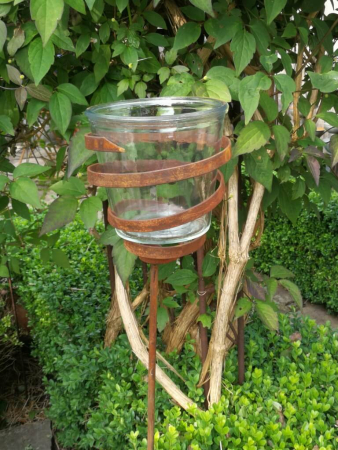 Edelrost Gartenstecker Windlicht Nebida