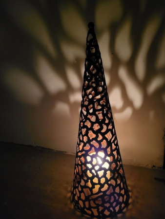 Preview: Edelrost Windlicht Pyramide Mosaikmuster