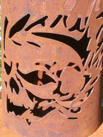 Preview: Edelrost Windlicht Totenkopf