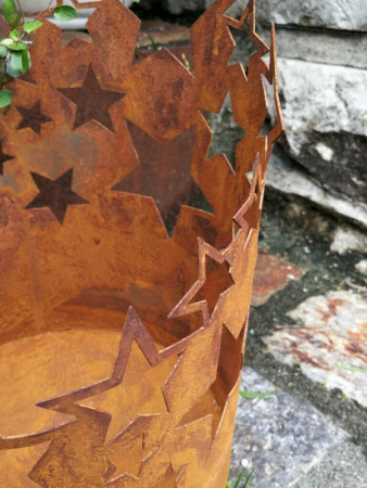 Edelrost Windlicht Sterne Starina