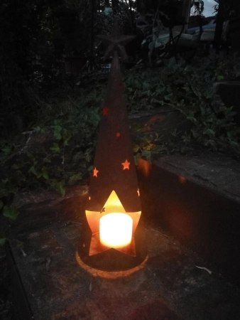 Edelrost Windlicht Tipi