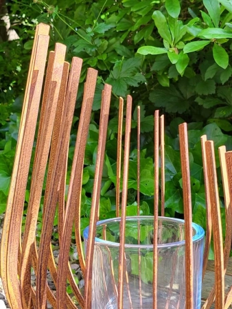 Edelrost Windlicht/Übertopf Stripe