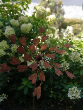 Edelrost Windrad Herzen, einfach