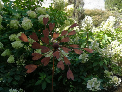 Edelrost Windrad Herzen, einfach