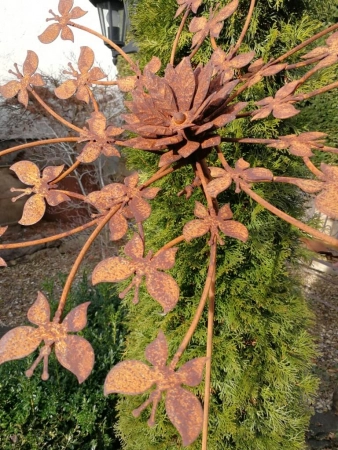 Edelrost Windrad Schmetterlinge, einfach