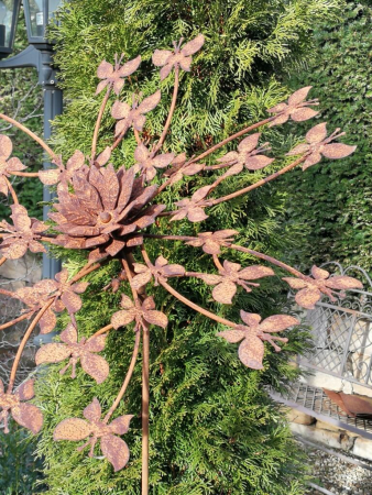 Edelrost Windrad Schmetterlinge, einfach