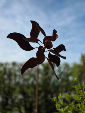 Edelrost Windrad Sonne doppelt