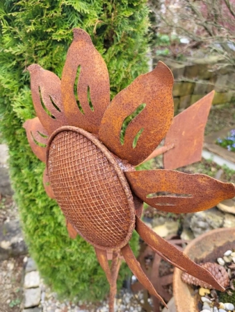 Edelrost Windrad Sonnenblume