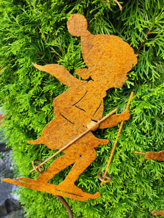 Edelrost Gartenstecker Winterkinder, Mädchen