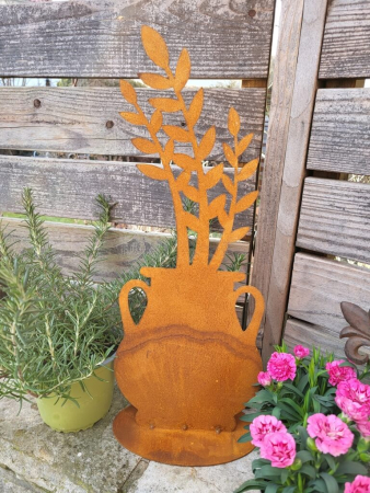 Preview: Edelrost Pflanzvase bauchig, Zamioculcas (Glücksfeder)