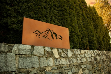 Edelrost Zaunelement Gebirge