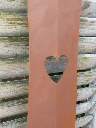 Edelrost Zaunlatte Herz
