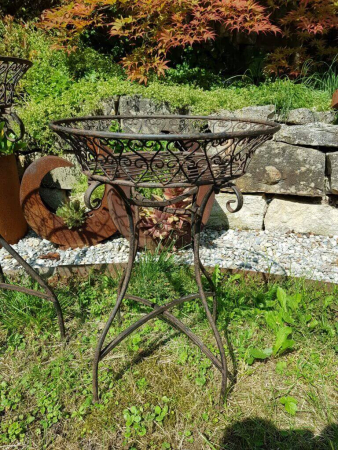 Preview: Beistelltisch schwarz-braun aus Metall