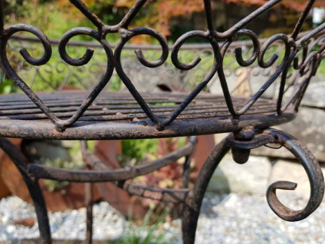 Preview: Beistelltisch schwarz-braun aus Metall