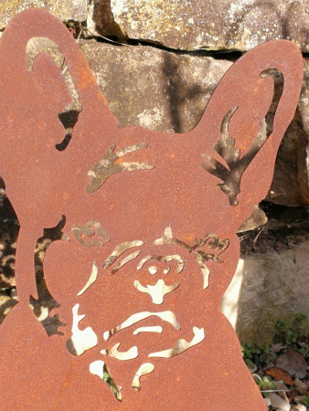 Edelrost französische Bulldogge