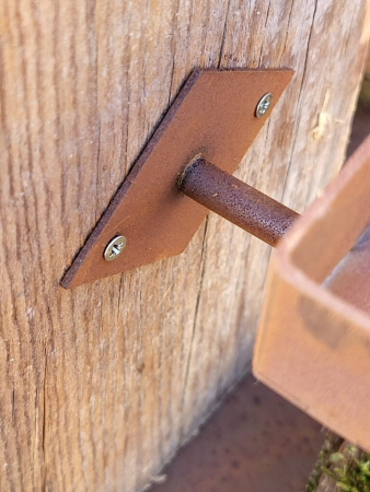 Preview: Edelrost Kerzenhalter eckig zum Schrauben inkl. Glas