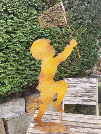 Preview: Edelrostoptik Junge Tim mit Kescher