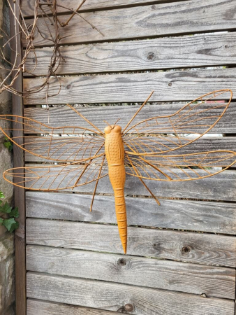 Edelrostoptik Libelle zum Hängen, für die Wand