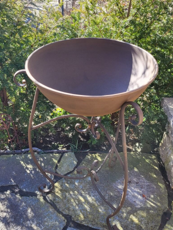 Preview: Edelrostoptik Pflanzschale auf Ständer