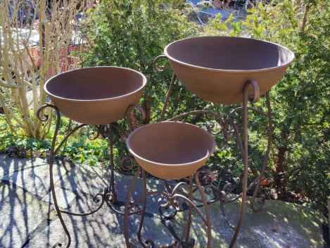 Preview: Edelrostoptik Pflanzschale auf Ständer