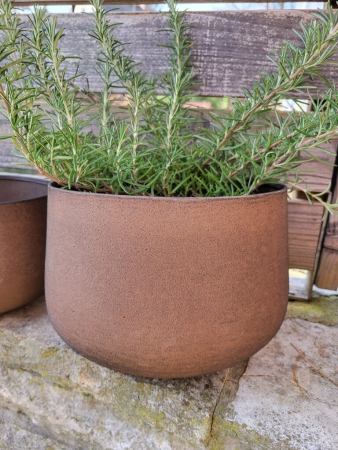 Preview: 3er Set Pflanzkübel niedrig, Edelrostoptik