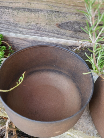 Preview: 3er Set Pflanzkübel niedrig, Edelrostoptik